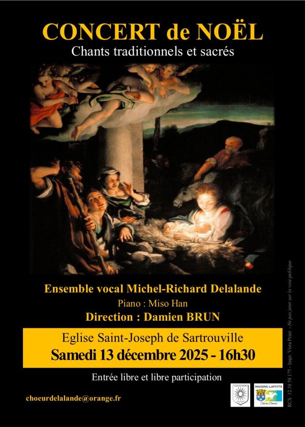 sortie à SARTROUVILLE, Yvelines. CONCERT DE NOËL: CHANTS TRADITIONNELS ET SACRÉS Sortir à SARTROUVILLE(Yvelines). SARTROUVILLE.