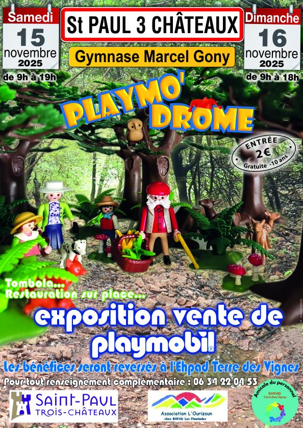 sortie à ST PAUL TROIS CHATEAUX, Drôme. EXPOSITION-VENTE PLAYMOBIL  Sortir à ST PAUL TROIS CHATEAUX(Drôme). ST PAUL TROIS CHATEAUX.