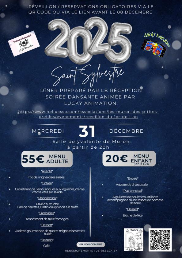 sortie à MURON, Charente Maritime. SOIRÉE DU 1ER DE L’AN  Sortir à MURON(Charente Maritime). MURON.