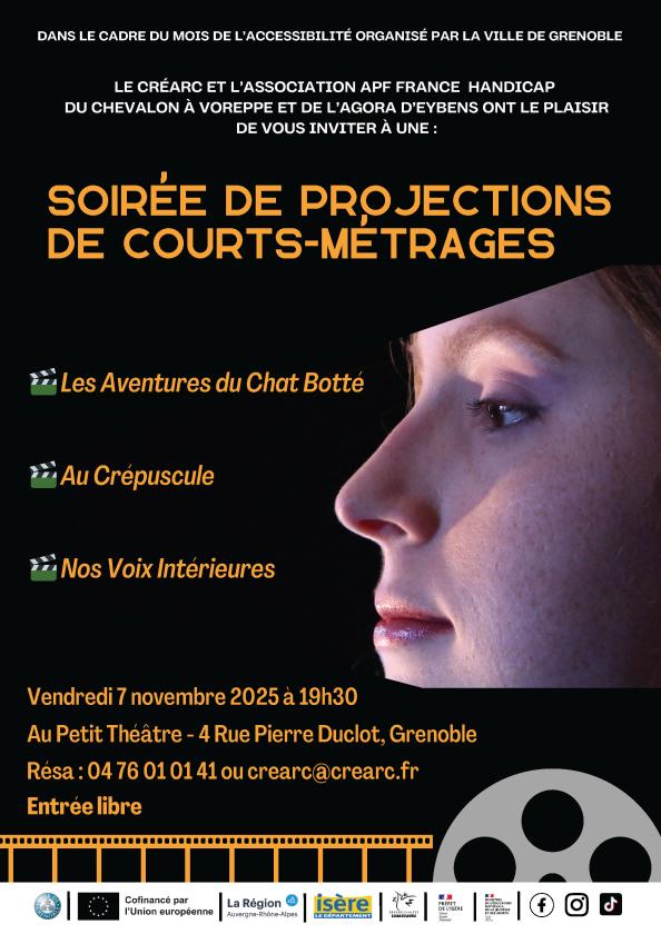 sortie à GRENOBLE, Isère. "SOIRÉE DE PROJECTIONS DE COURTS MÉTRAGES"  Sortir à GRENOBLE(Isère). GRENOBLE.