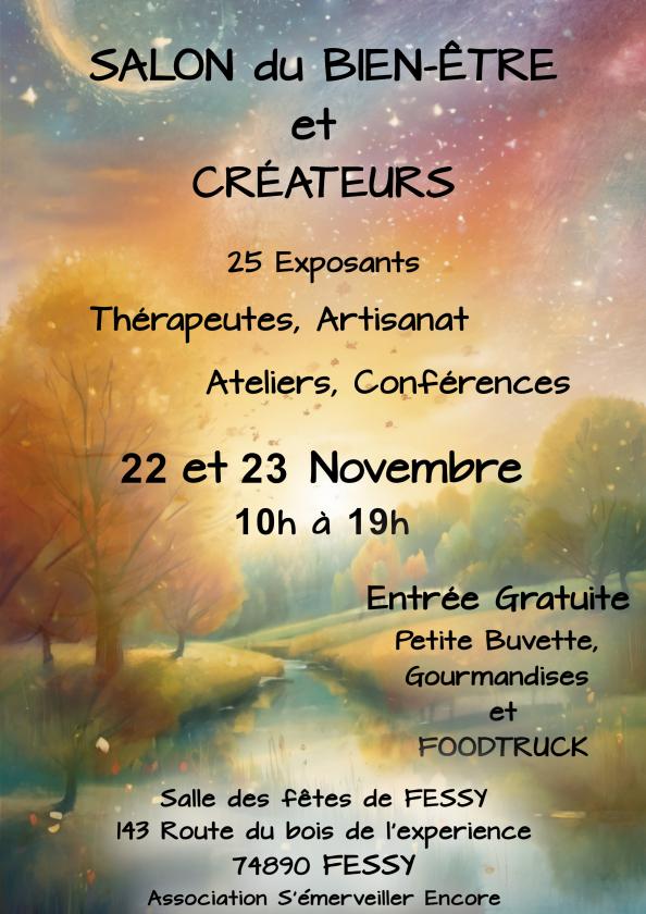 sortie à FESSY, Haute Savoie. SALON DU BIEN-ÊTRE ET CRÉATEURS Sortir à FESSY(Haute Savoie). FESSY.
