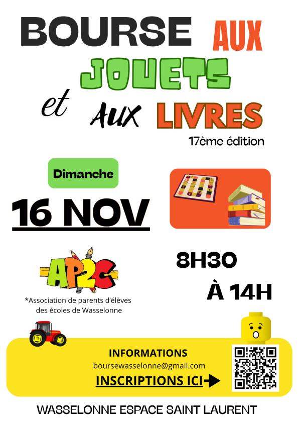 sortie à WASSELONNE, Bas Rhin. BOURSE AUX JOUETS ET AUX LIVRES ESPACE SAINT-LAURE Sortir à WASSELONNE(Bas Rhin). WASSELONNE.