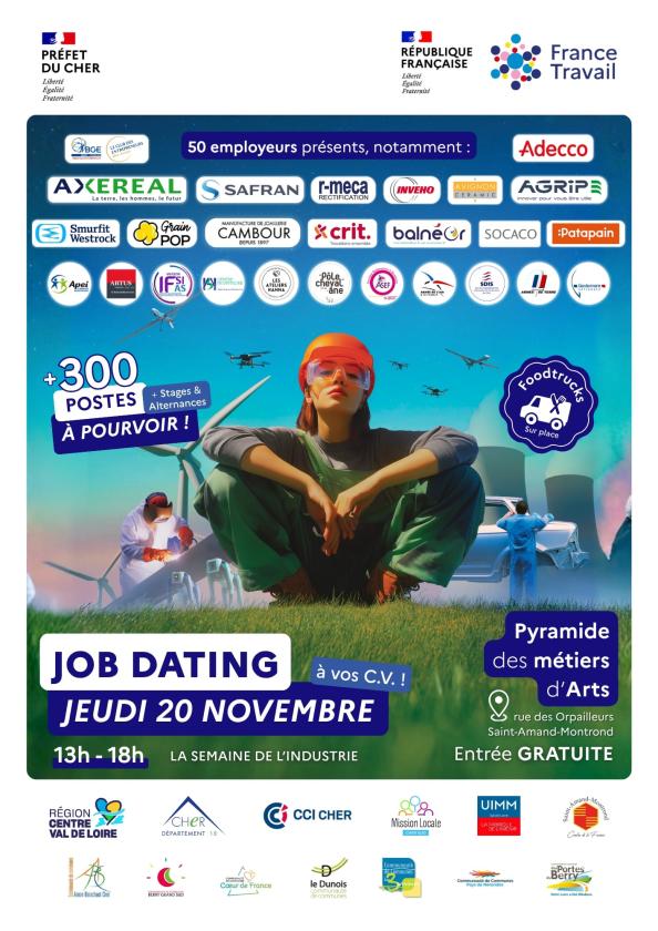 sortie à ST AMAND MONTROND, Cher. JOB DATING SUD CHER Sortir à ST AMAND MONTROND(Cher). ST AMAND MONTROND.