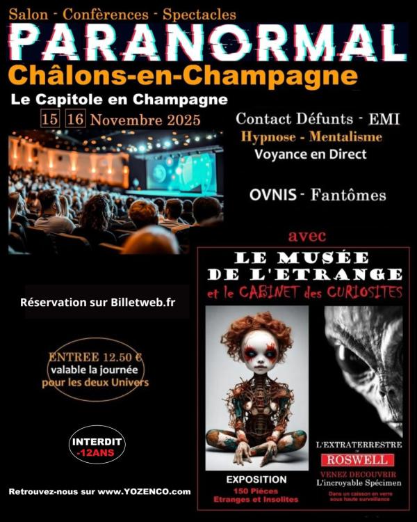 sortie à CHALONS EN CHAMPAGNE, Marne. SALON DU PARANORMAL À CHALONS-EN-CHAMPAGNE Sortir à CHALONS EN CHAMPAGNE(Marne). CHALONS EN CHAMPAGNE.
