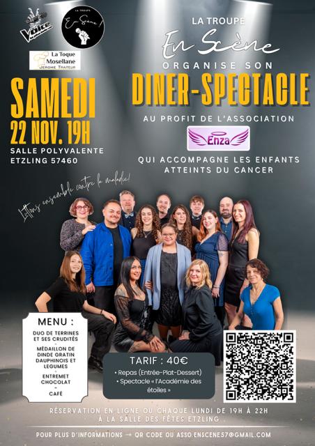 sortie à ETZLING, Moselle. DÎNER-SPECTACLE CARITATIF Sortir à ETZLING(Moselle). ETZLING.