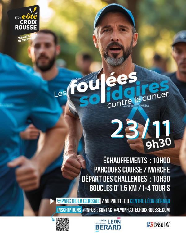 sortie à LYON, Rhône. 23/11 - LES FOULÉES SOLIDAIRES CONTRE LE CANCER Sortir à LYON(Rhône). LYON.