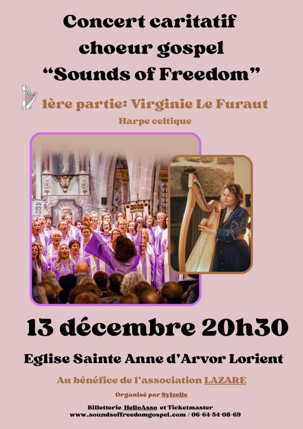 sortie à LORIENT, Morbihan. CONCERT CARITATIF GOSPEL "SOUNDS OF FREEDOM" Sortir à LORIENT(Morbihan). LORIENT.