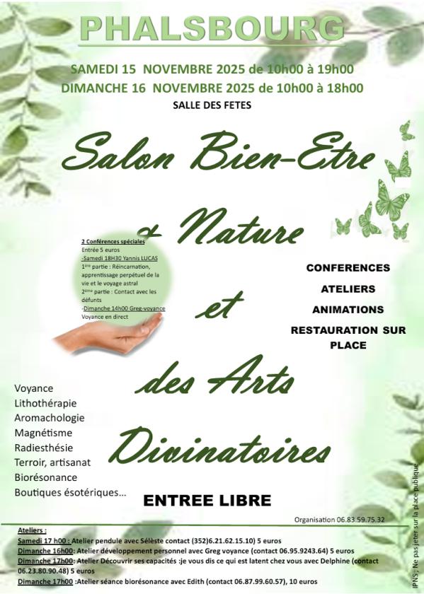 sortie à PHALSBOURG, Moselle. SALON BIEN-ETRE ET NATURE ET DES ARTS DIVINATOIRES Sortir à PHALSBOURG(Moselle). PHALSBOURG.