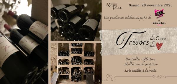 sortie à PARNAY, Maine et Loire. VENTE SOLIDAIRE: TRÉSORS DE CAVE, TRÉSORS DE COEUR Sortir à PARNAY(Maine et Loire). PARNAY.