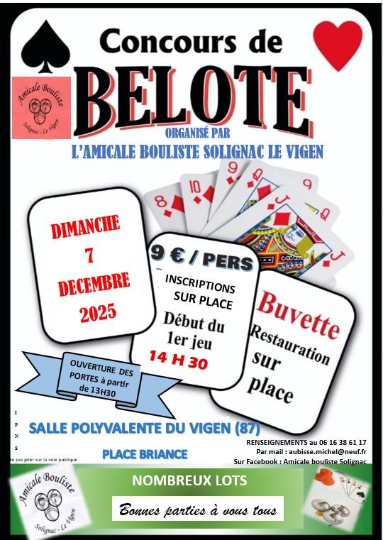 sortie à LE VIGEN, Haute Vienne. CONCOURS DE BELOTE Sortir à LE VIGEN(Haute Vienne). LE VIGEN.