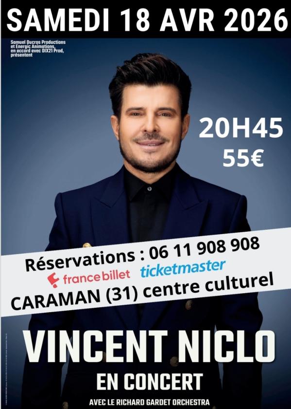 sortie à CARAMAN, Haute Garonne. VINCENT NICLO EN CONCERT Sortir à CARAMAN(Haute Garonne). CARAMAN.