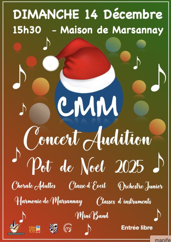 sortie à MARSANNAY LA COTE, Côte d'Or. CONCERT DE NOEL Sortir à MARSANNAY LA COTE(Côte d'Or). MARSANNAY LA COTE.