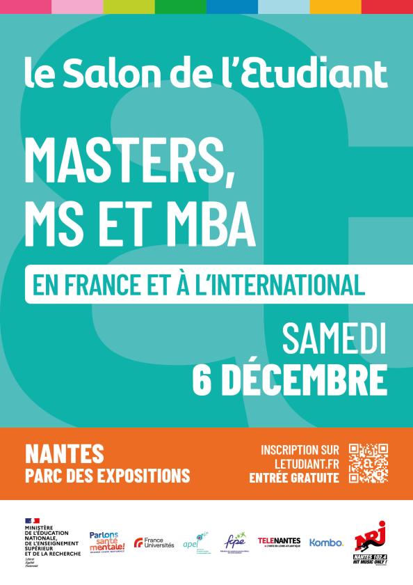 sortie à NANTES, Loire Atlantique. LE SALON DE L'ETUDIANT MASTERS, MS À NANTES Sortir à NANTES(Loire Atlantique). NANTES.