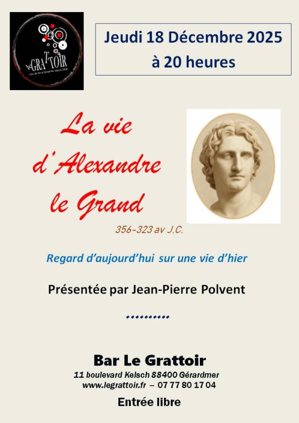 sortie à GERARDMER, Vosges. LA VIE D'ALEXANDRE LE GRAND Sortir à GERARDMER(Vosges). GERARDMER.