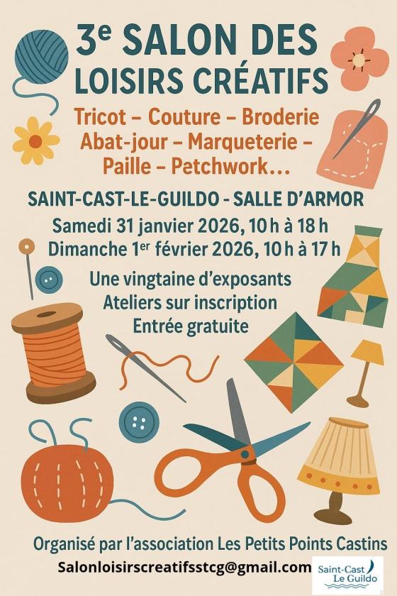 sortie à ST CAST LE GUILDO, Côtes d'Armor. SALON DES LOISIRS CRÉATIFS Sortir à ST CAST LE GUILDO(Côtes d'Armor). ST CAST LE GUILDO.