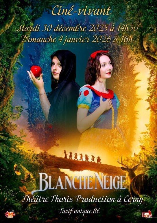 sortie à CERNY, Essonne. CINÉ VIVANT BLANCHE NEIGE Sortir à CERNY(Essonne). CERNY.