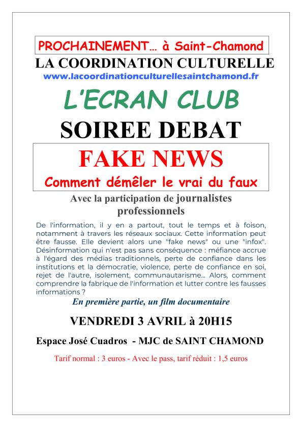 sortie à ST CHAMOND, Loire. FAKE NEWS, COMMENT DÉMÊLER LE VRAI DU FAUX ? Sortir à ST CHAMOND(Loire). ST CHAMOND.