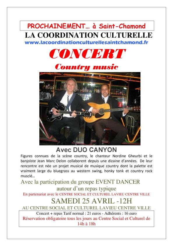 sortie à ST CHAMOND, Loire. COUNTRY MUSIC Sortir à ST CHAMOND(Loire). ST CHAMOND.