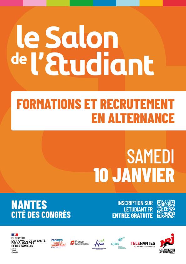 sortie à NANTES, Loire Atlantique. LE SALON FORMATIONS ET RECRUTEMENT EN ALTERNANCE Sortir à NANTES(Loire Atlantique). NANTES.