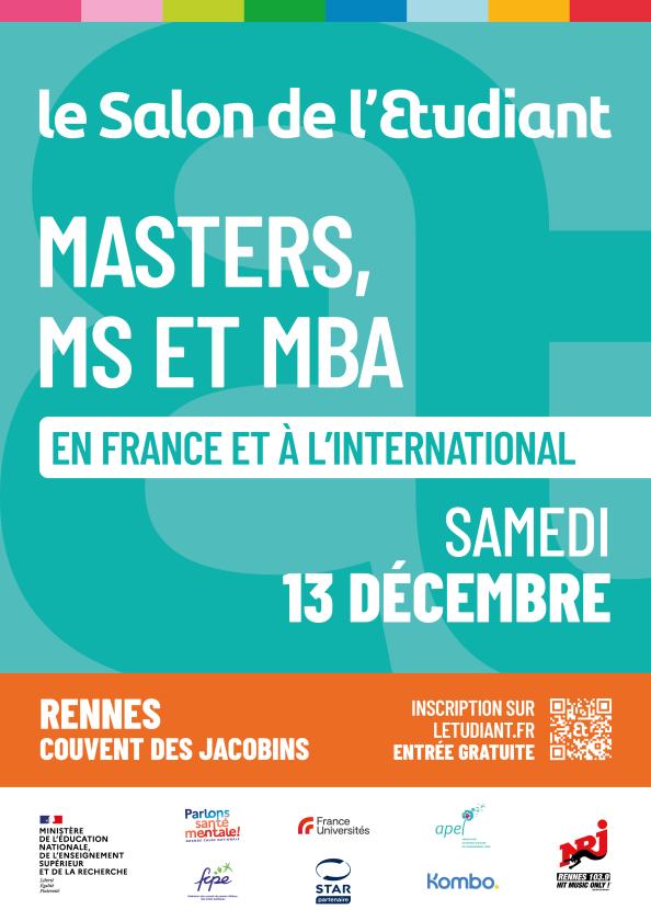 sortie à RENNES, Ille et Vilaine. LE SALON MASTERS, MS ET MBA EN FRANCE ET À L’INTER Sortir à RENNES(Ille et Vilaine). RENNES.
