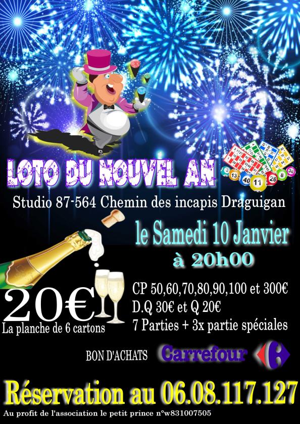 sortie à DRAGUIGNAN, Var. SUPER LOTO DU NOUVEL AN DRAGUIGNAN AU STUDIO 87 Sortir à DRAGUIGNAN(Var). DRAGUIGNAN.