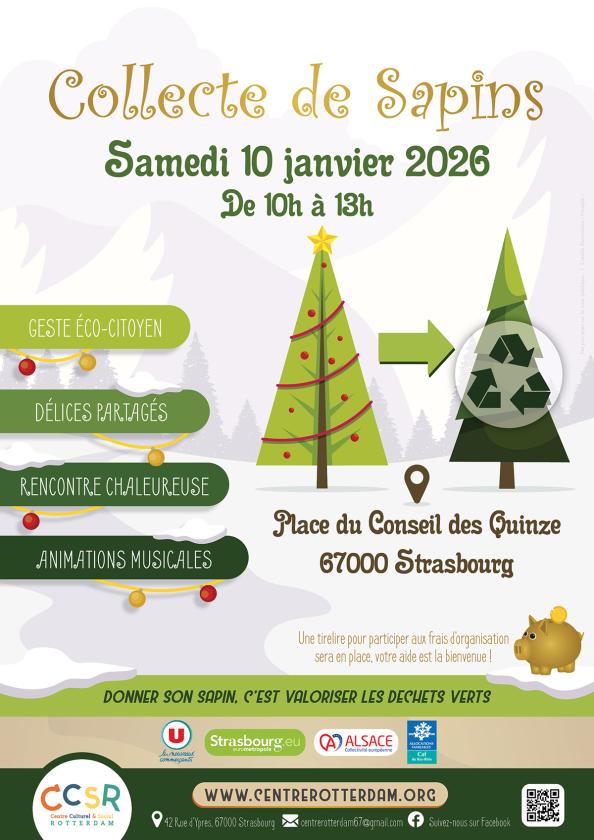 sortie à STRASBOURG, Bas Rhin. COLLECTE DE SAPINS Sortir à STRASBOURG(Bas Rhin). STRASBOURG.