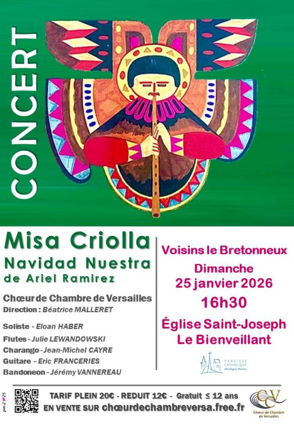 sortie à VOISINS LE BRETONNEUX, Yvelines. CONCERT ARIEL RAMIREZ: MISA CRIOLLA ET LA NAVIDAD Sortir à VOISINS LE BRETONNEUX(Yvelines). VOISINS LE BRETONNEUX.