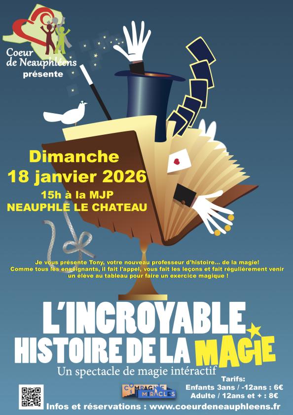 sortie à NEAUPHLE LE CHATEAU, Yvelines. SPECTACLE L'INCROYABLE HISTOIRE DE LA MAGIE Sortir à NEAUPHLE LE CHATEAU(Yvelines). NEAUPHLE LE CHATEAU.