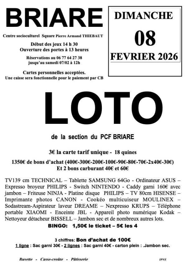 sortie à BRIARE, Loiret. LOTO Sortir à BRIARE(Loiret). BRIARE.