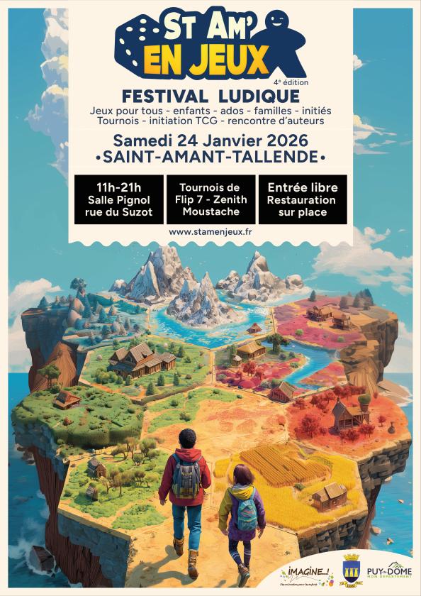 sortie à ST AMANT TALLENDE, Puy de Dôme. FESTIVAL LUDIQUE ST AM' EN JEUX Sortir à ST AMANT TALLENDE(Puy de Dôme). ST AMANT TALLENDE.
