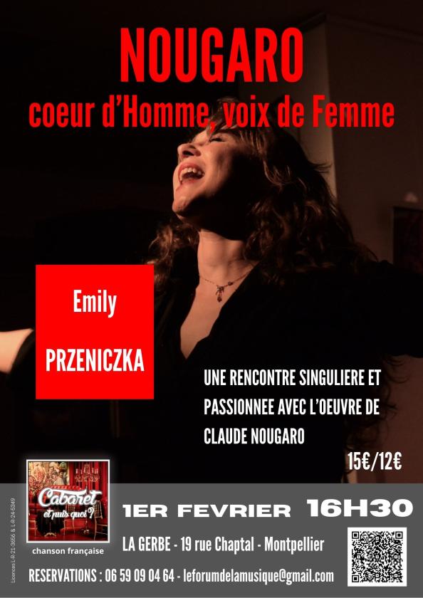 sortie à MONTPELLIER, Hérault. NOUGARO : COEUR D'HOMME, VOIX DE FEMME Sortir à MONTPELLIER(Hérault). MONTPELLIER.