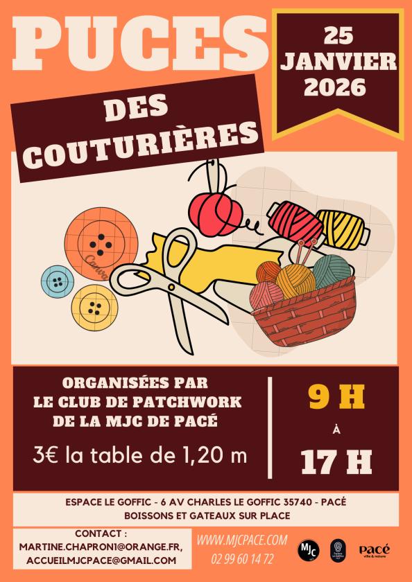 sortie à PACE, Ille et Vilaine. PUCES DES COUTURIÈRES Sortir à PACE(Ille et Vilaine). PACE.