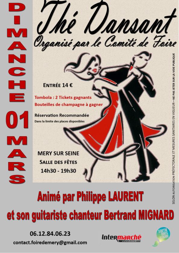 sortie à MERY SUR SEINE, Aube. THÉ DANSANT 1ER MARS 2026 Sortir à MERY SUR SEINE(Aube). MERY SUR SEINE.