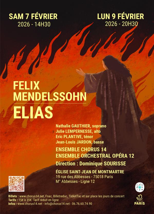 sortie à PARIS 18, Paris. CONCERTS ELIAS-MENDELSSOHN 7 & 9 FÉVRIER 2026 Sortir à PARIS 18(Paris). PARIS 18.