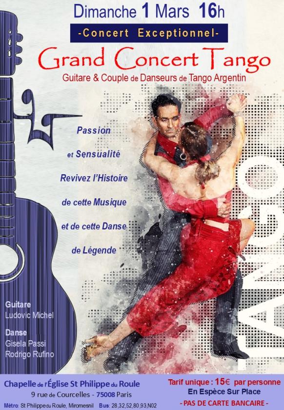 sortie à PARIS, Paris. GRAND CONCERT TANGO ARGENTIN Sortir à PARIS(Paris). PARIS.