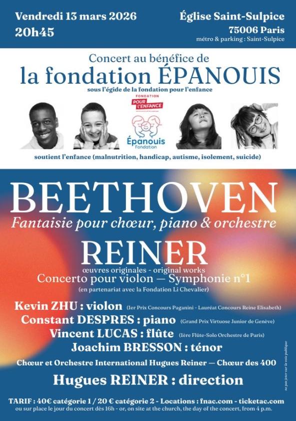 sortie à PARIS, Paris. CONCERT AU BÉNÉFICE DE LA FONDATION ÉPANOUIS Sortir à PARIS(Paris). PARIS.