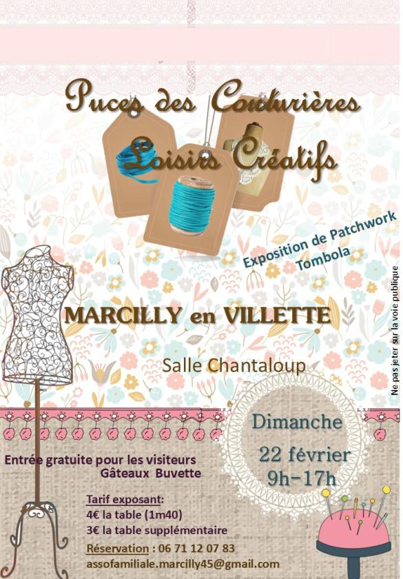 sortie à MARCILLY EN VILLETTE, Loiret. PUCES DES COUTURIÈRES Sortir à MARCILLY EN VILLETTE(Loiret). MARCILLY EN VILLETTE.