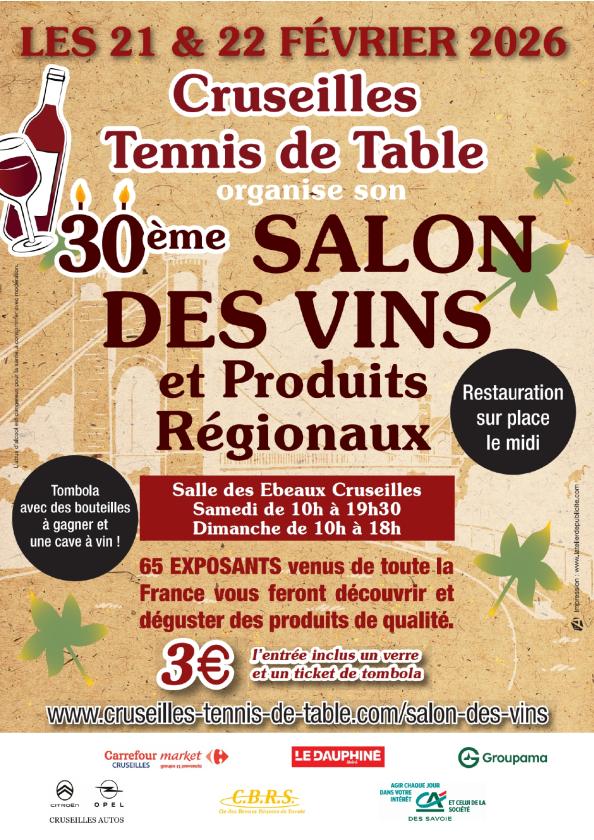 sortie à CRUSEILLES, Haute Savoie. 30 ÈME SALON DES VINS ET PRODUITS RÉGIONAUX Sortir à CRUSEILLES(Haute Savoie). CRUSEILLES.