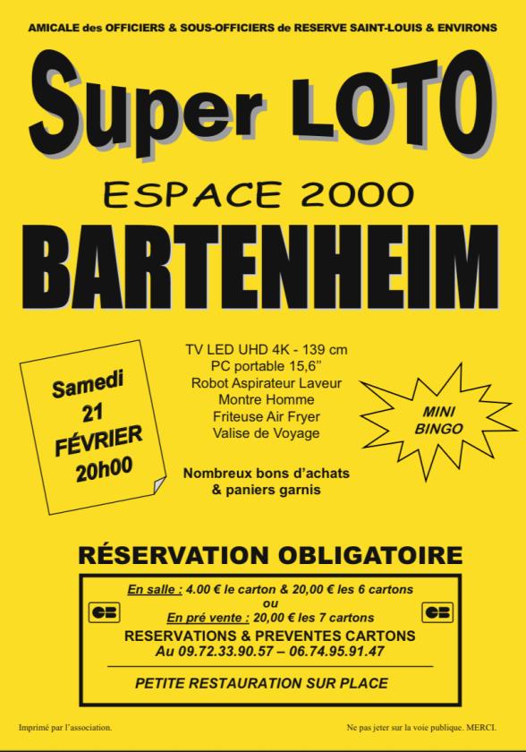 sortie à BARTENHEIM, Haut Rhin. LOTO Sortir à BARTENHEIM(Haut Rhin). BARTENHEIM.