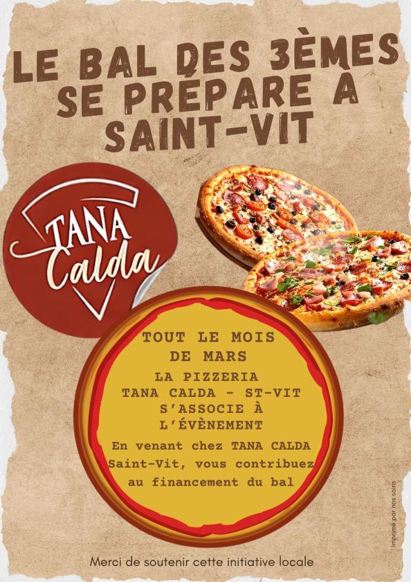 sortie à ST VIT, Doubs. TANA CALDA ST VIT SOUTIEN LE BAL DES 3 EMES Sortir à ST VIT(Doubs). ST VIT.