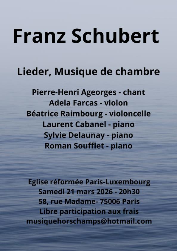 sortie à PARIS, Paris. CONCERT FRANZ SCHUBERT Sortir à PARIS(Paris). PARIS.