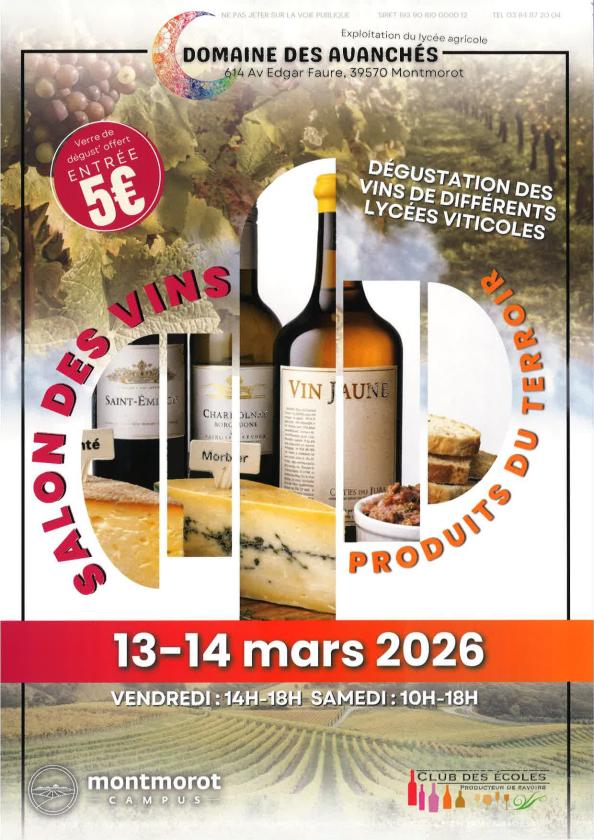 sortie à MONTMOROT, Jura. SALON DES VINS ET MARCHÉ PRODUCTEURS Sortir à MONTMOROT(Jura). MONTMOROT.