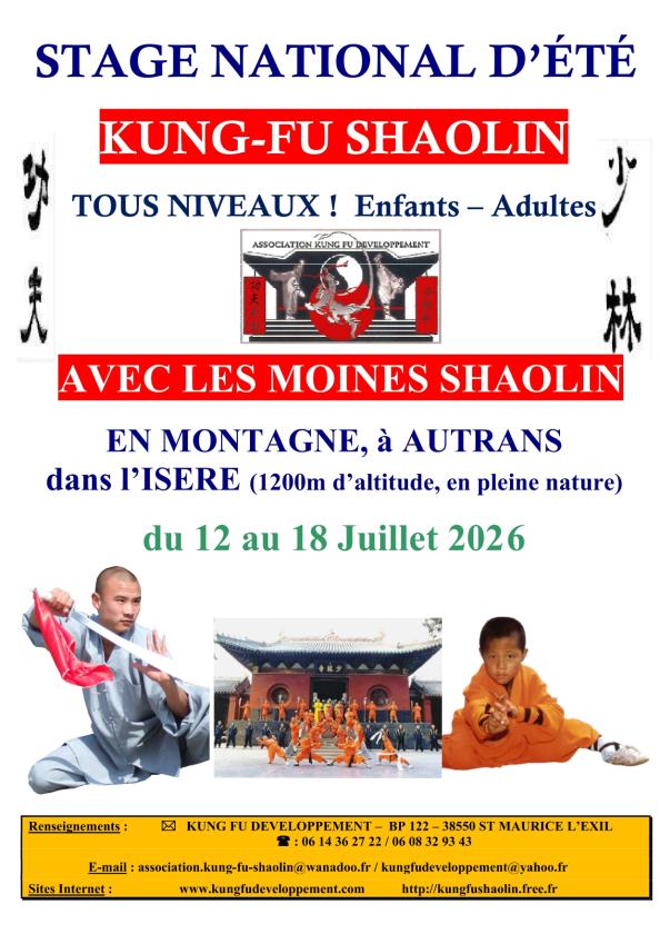 sortie à AUTRANS, Isère. STAGE DE KUNG-FU AVEC UN MOINE DE SHAOLIN Sortir à AUTRANS(Isère). AUTRANS.