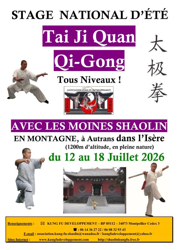 sortie à AUTRANS, Isère. STAGE DE TAÏ CHI AVEC UN MOINE DE SHAOLIN Sortir à AUTRANS(Isère). AUTRANS.