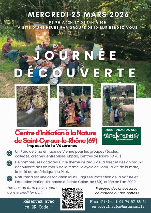 sortie à ST CYR SUR LE RHONE, Rhône. DÉCOUVERTE GRATUITE CENTRE INITIATION NATURE Sortir à ST CYR SUR LE RHONE(Rhône). ST CYR SUR LE RHONE.