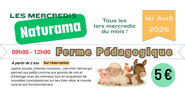 sortie à ST CYR SUR LE RHONE, Rhône. FERME PÉDAGOGIQUE - MERCREDI NATURAMA DU 01/04/26 Sortir à ST CYR SUR LE RHONE(Rhône). ST CYR SUR LE RHONE.