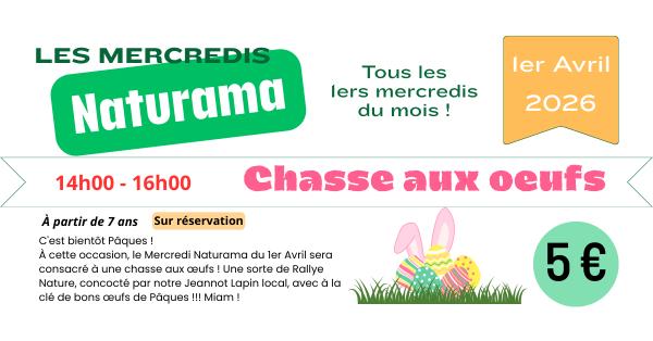 sortie à ST CYR SUR LE RHONE, Rhône. CHASSE AUX ŒUFS - MERCREDI NATURAMA DU 01/04/26 Sortir à ST CYR SUR LE RHONE(Rhône). ST CYR SUR LE RHONE.