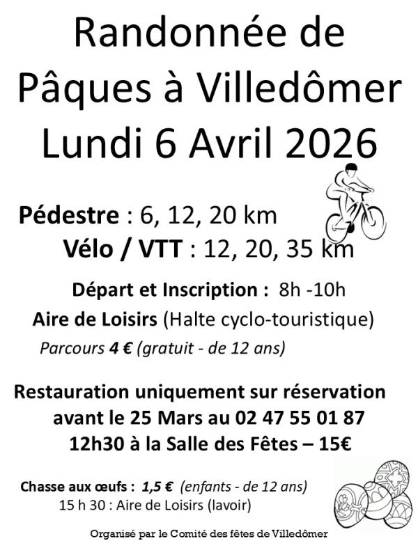 sortie à VILLEDOMER, Indre et Loire. RANDONNÉE DU LUNDI DE PÂQUES Sortir à VILLEDOMER(Indre et Loire). VILLEDOMER.