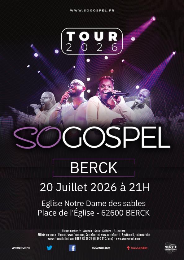 sortie à BERCK, Pas de Calais. CONCERT SO GOSPEL Sortir à BERCK(Pas de Calais). BERCK.
