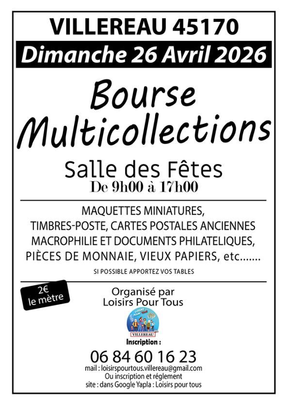 sortie à VILLEREAU, Loiret. BOURSE MULTICOLLECTIONS Sortir à VILLEREAU(Loiret). VILLEREAU.